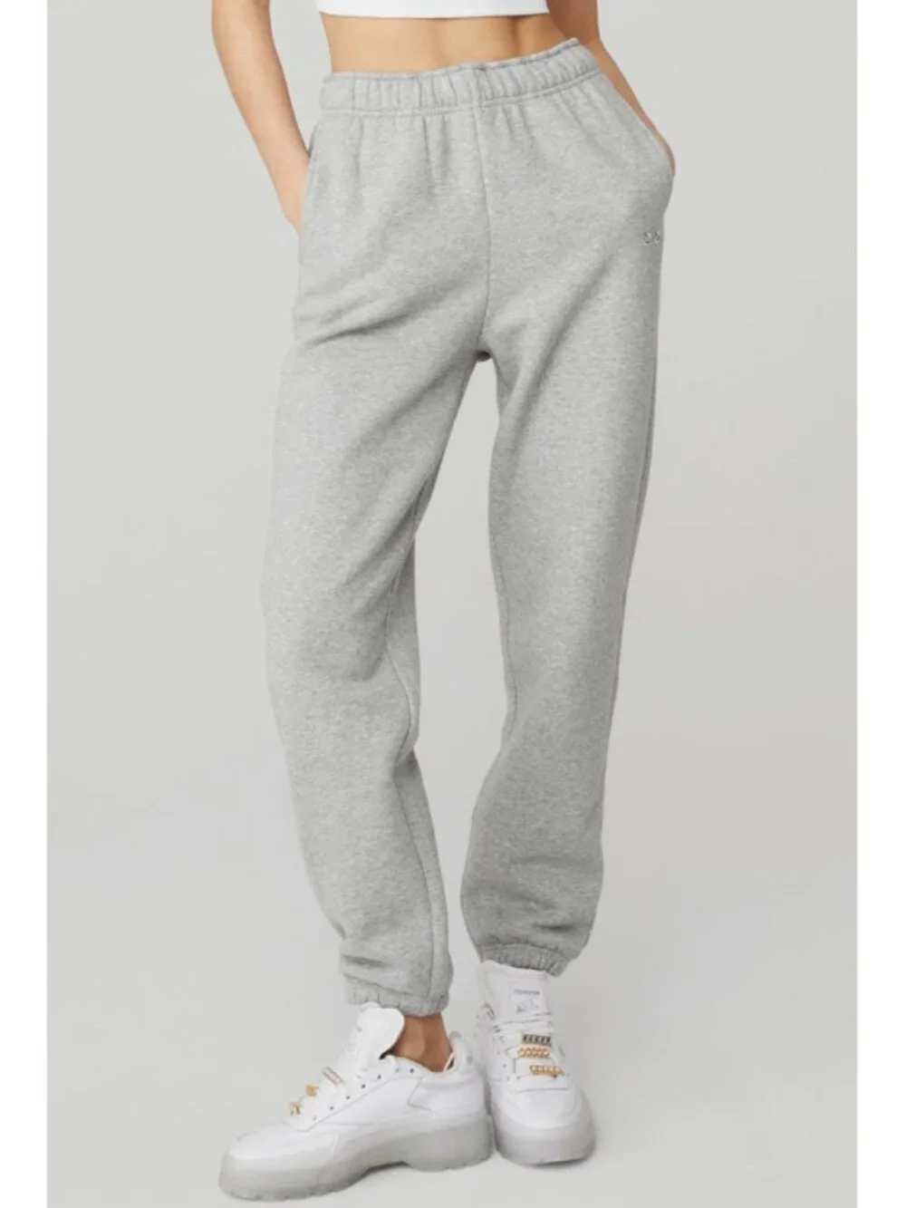 Alo Accolade Sweatpants Athletic Heathered Grey High-Rise Fleece Joggers Sweats